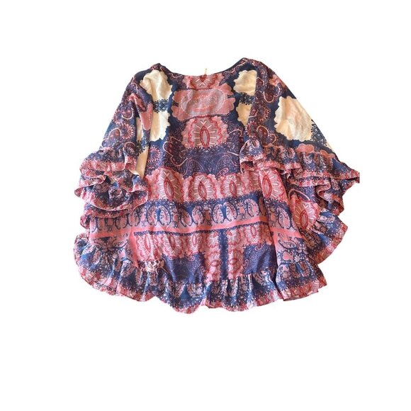 Free People Short Sleeves Lightweight & Flowy DesignTunic Boho Festival - Picture 6 of 6